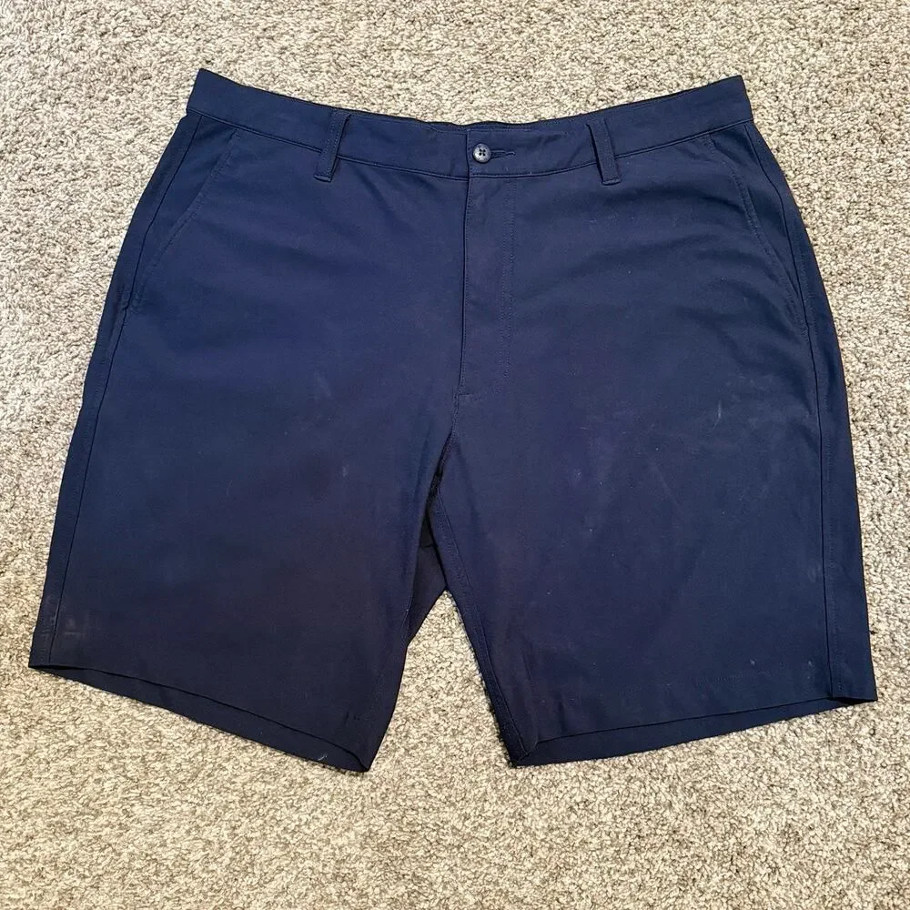 FootJoy Golf Shorts Mens 36 Navy Blue Flat Front Performance FJ Golf